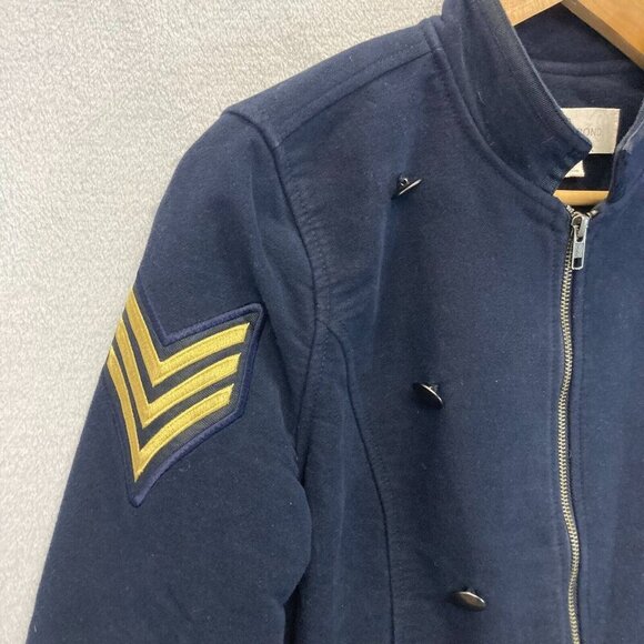 Treasure & Bond Zip Up Military Jacket Womens Medium M Navy Blue Double Breasted - Picture 5 of 16